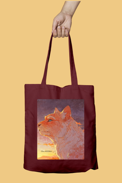 maroon tote anime cat-Photoroom