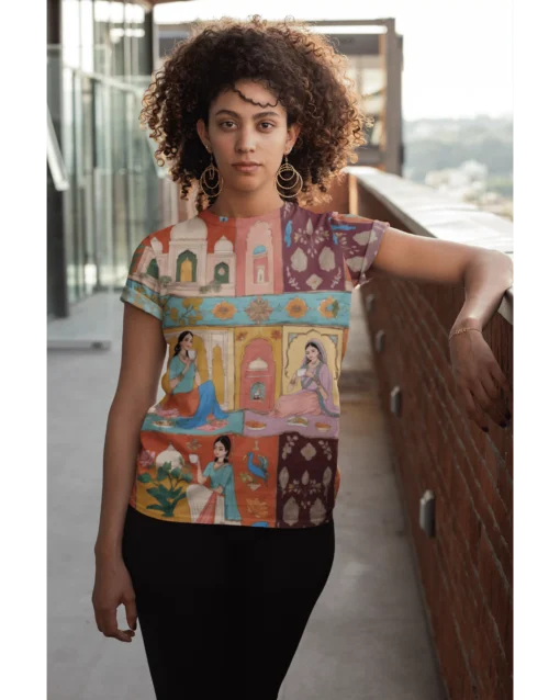 Ethnic Royal Women AOP Premium Classic T-Shirt model