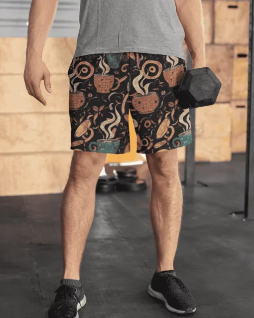 Brew Mosaic Premium Unisex AOP Sports Shorts men model