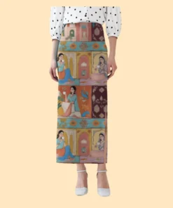 Ethnic Royal Women AOP Premium Pencil Skirt