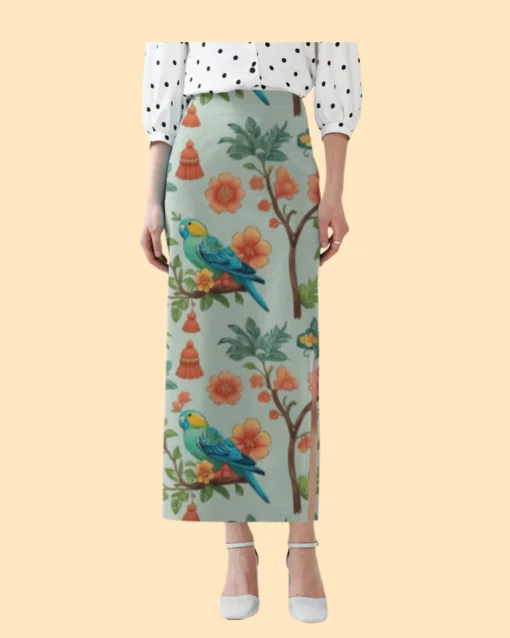 Floral Chirp Women AOP Premium Pencil Skirt