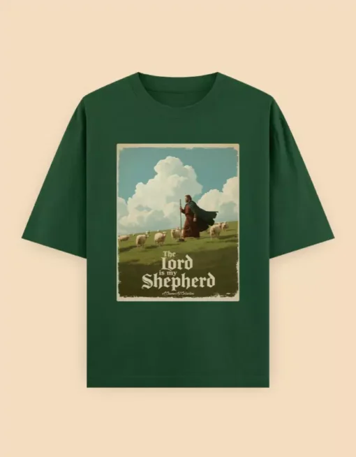 Jesus Shepherd Unisex Oversized Classic T-Shirt green