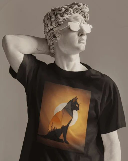 Unisex Premium Onyx Cat T-Shirt Black model
