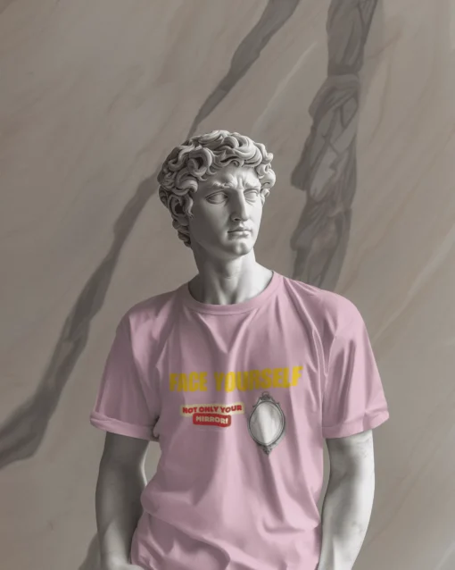 Face Yourself Unisex Premium Oversized T-Shirt BABY PINK