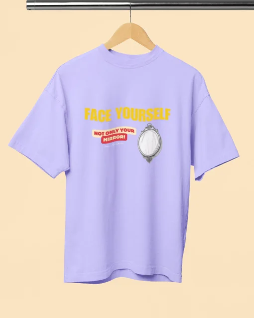 Face Yourself Unisex Premium Oversized T-Shirt Lavender T