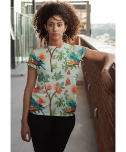 Floral Chirp Women AOP Premium Classic T-Shirt