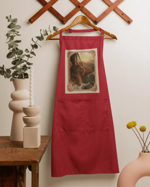 Imperial Tiger Premium Kitchen Apron Red