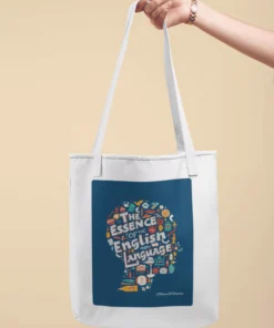 Literary Mind Canvas Unisex Zipper Tote Bag White