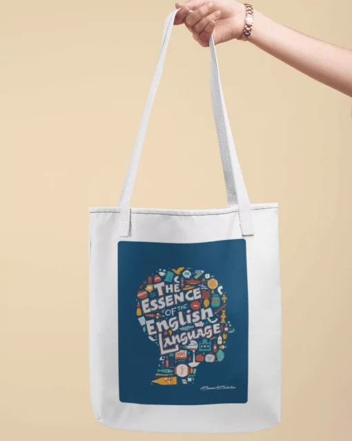 Literary Mind Canvas Unisex Zipper Tote Bag White