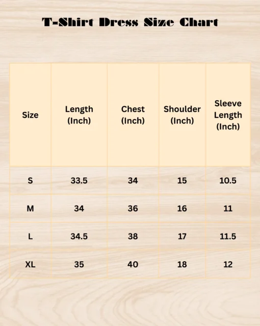 Mocha Galaxy Premium Women’s T-Shirt Dress Price Chart