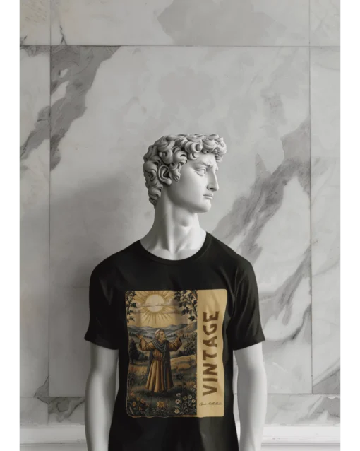 Mystic Man Premium Unisex Classic T-Shirt Black Modeled