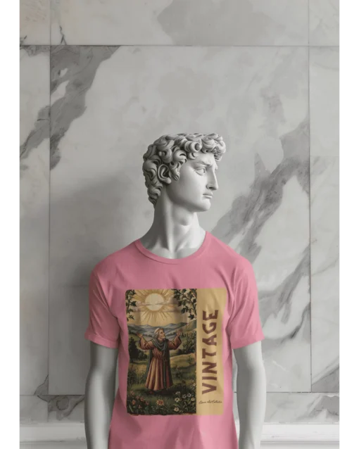 Mystic Man Premium Unisex Classic T-Shirt Flamingo Modeled