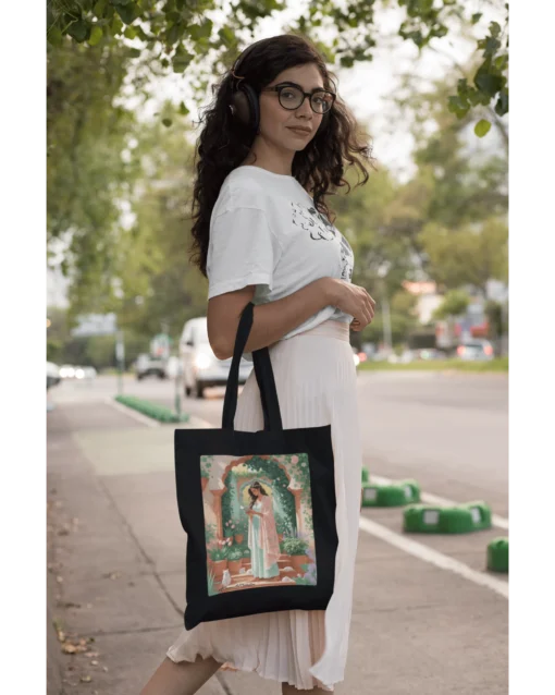 Nature Bliss Printed Women's Zipped Tote Bag - Image 4