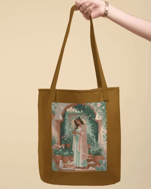 Nature Bliss Printed Women’s Zipped Tote Bag Khaki