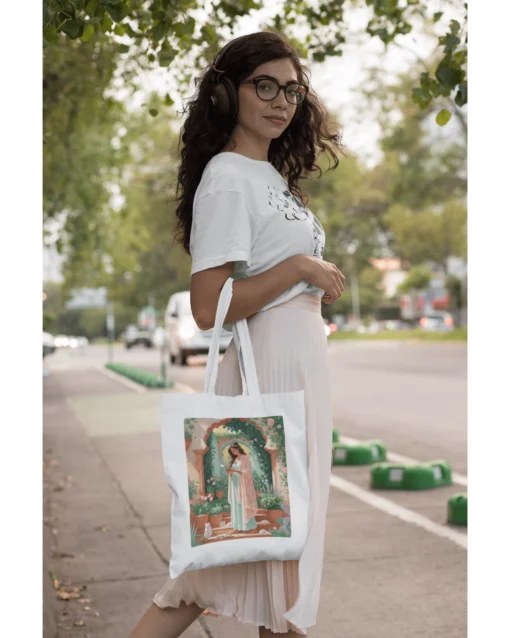 Nature Bliss Printed Women's Zipped Tote Bag - Image 2