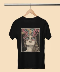 PsyAura Women’s Back Print Classic T-Shirt Black