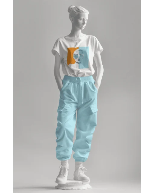 Women’s Premium Retro Radiance Classic T-Shirt white combo modeled